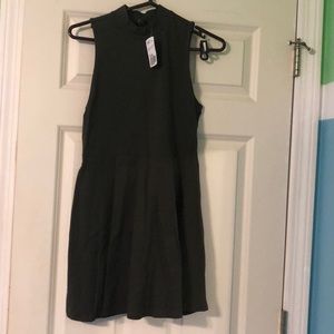 Turtleneck skater sleeveless dress.